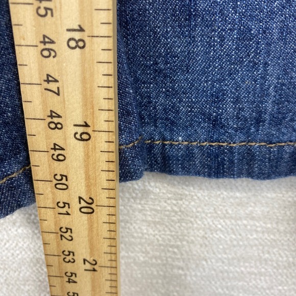 Vintage KHAKIS Women's Denim A-Line Skirt Blue Size 12 Pockets Zip Closure 90's - Picture 5 of 9